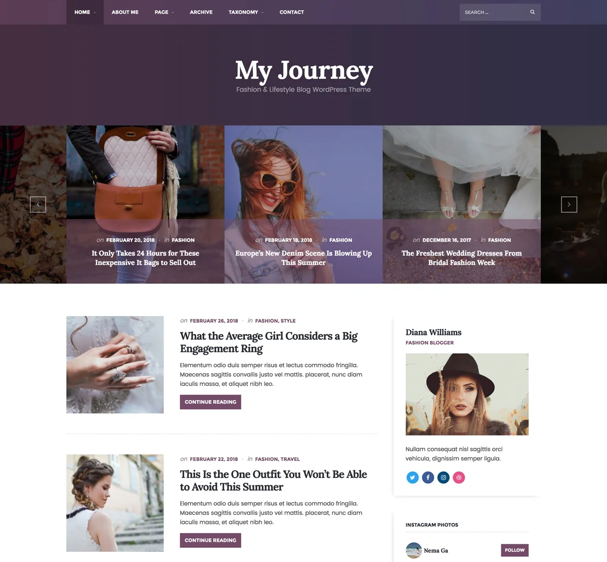 My Journey WordPress Theme
